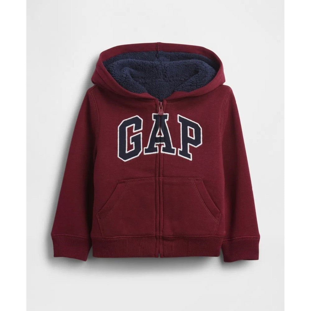 GAP Logolu Erkek Çocuk Şardonlu Fermuarlı S-shirt Ceket Bordo