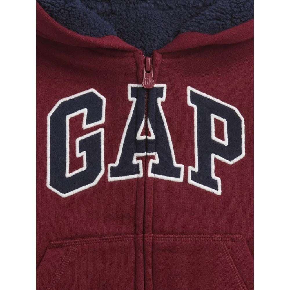 GAP Logolu Erkek Çocuk Şardonlu Fermuarlı S-shirt Ceket Bordo