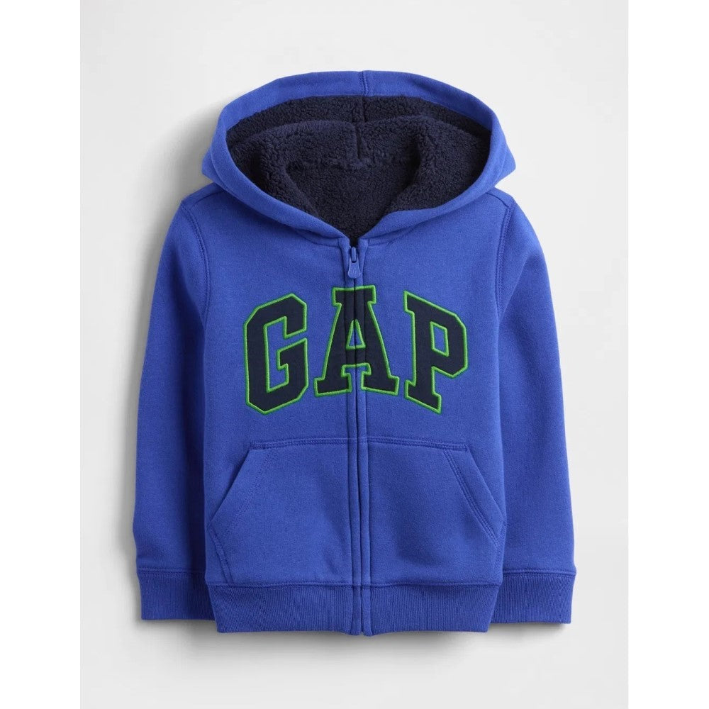 GAP Logolu Erkek Çocuk Şardonlu Fermuarlı S-shirt Ceket Mavi