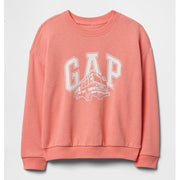 GAP Logolu Kız Bebek Havlu Kumaş Uzun Kol S-shirt Somon
