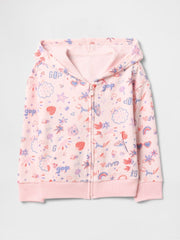 GAP Logolu Kız Bebek Relaxed Fermuarlı S-Shirt Ceket Pembe