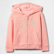 GAP Logolu Kız Bebek Relaxed Fermuarlı S-Shirt Ceket Pembe