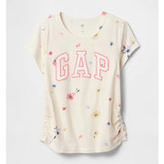 GAP Logolu Kız Çocuk Kısa Kol T-shirt Ekru