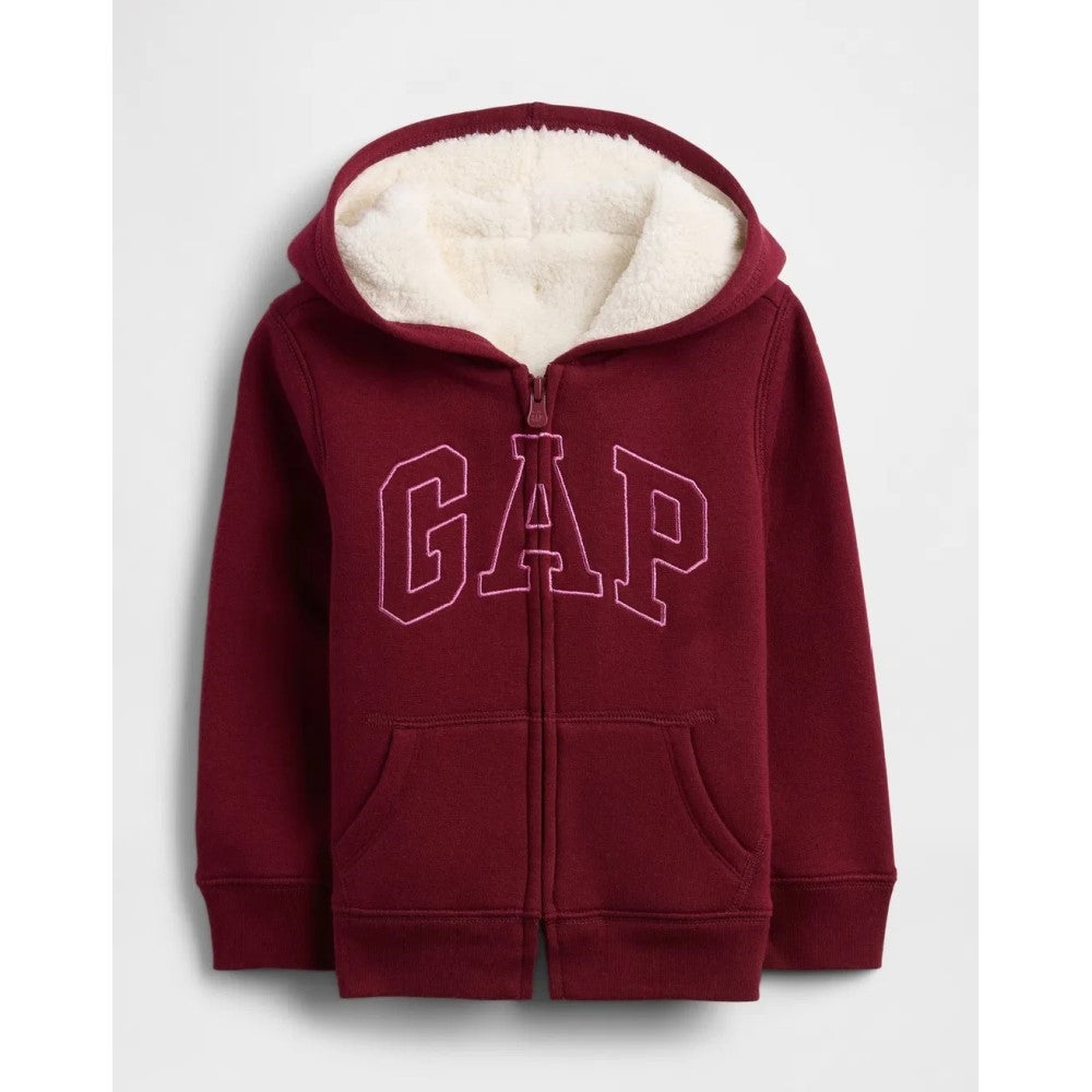 GAP Logolu Kız Çocuk Şardonlu Fermuarlı S-shirt Ceket Bordo