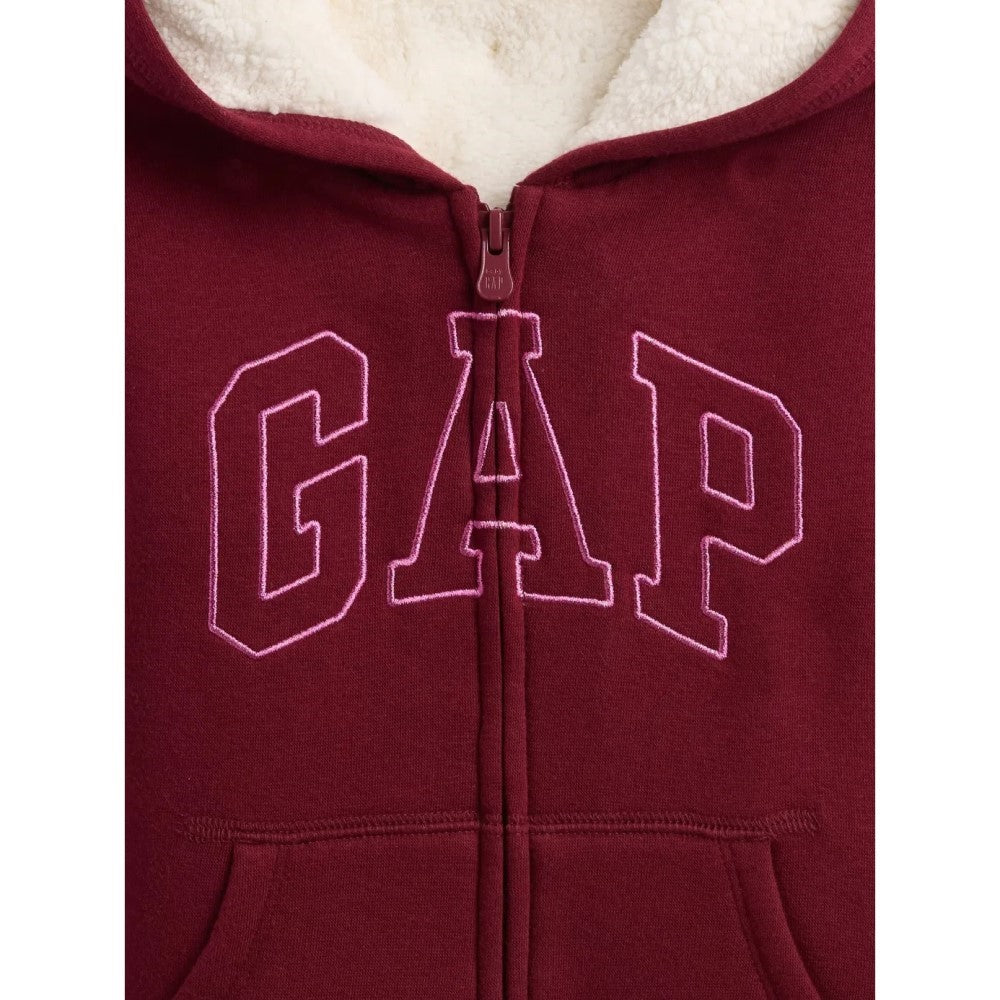 GAP Logolu Kız Çocuk Şardonlu Fermuarlı S-shirt Ceket Bordo
