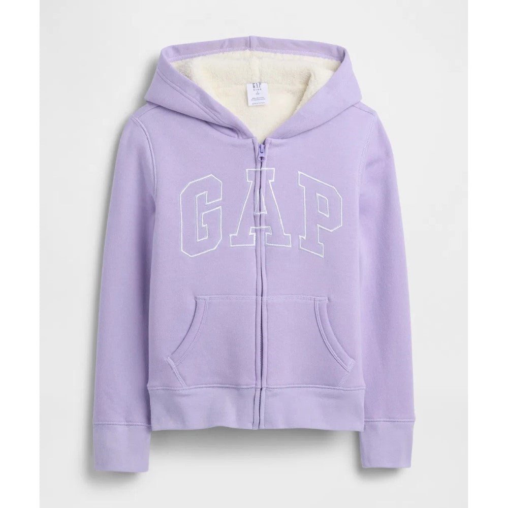 GAP Logolu Kız Çocuk Şardonlu Fermuarlı S-shirt Ceket Mor