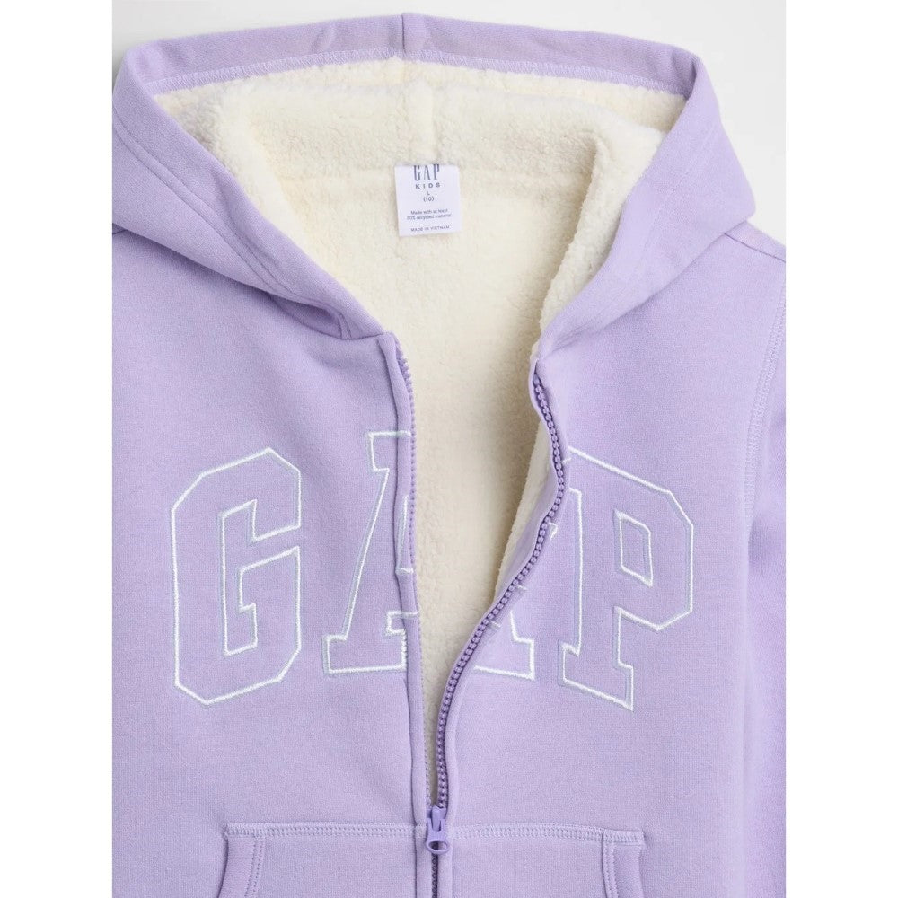 GAP Logolu Kız Çocuk Şardonlu Fermuarlı S-shirt Ceket Mor