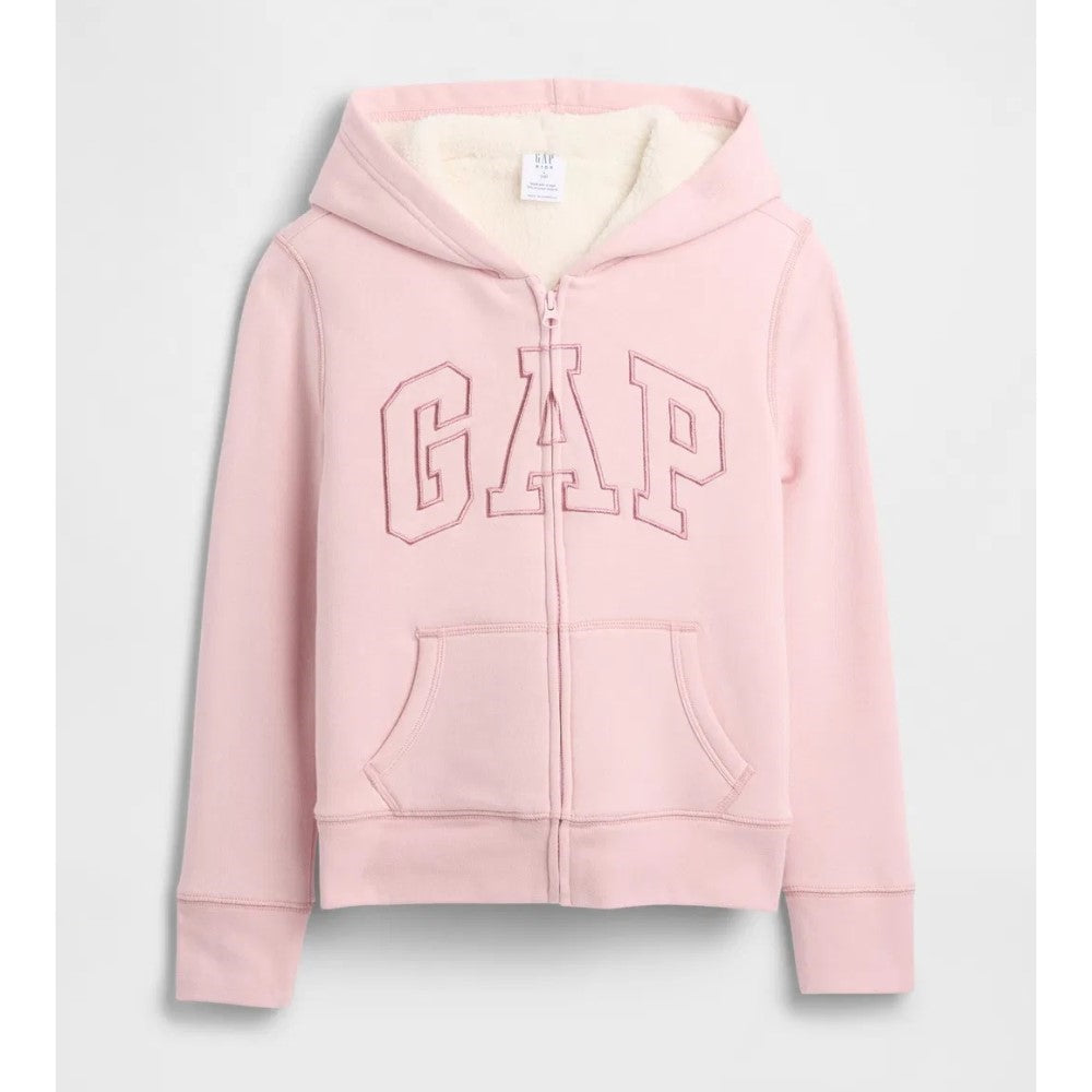 GAP Logolu Kız Çocuk Şardonlu Fermuarlı S-shirt Ceket Pembe