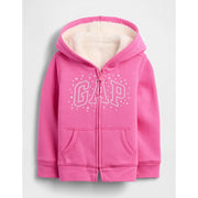GAP Logolu Kız Çocuk Şardonlu Fermuarlı S-shirt Ceket Pembe