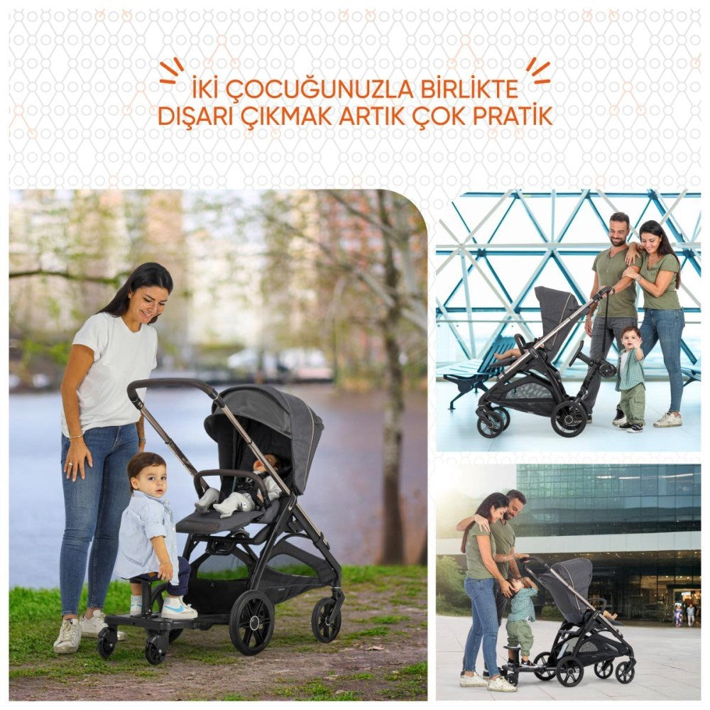 Gezenbebe Hero Bebek Arabaları İçin Oturaklı 2.Çocuk Aparatı Teddy