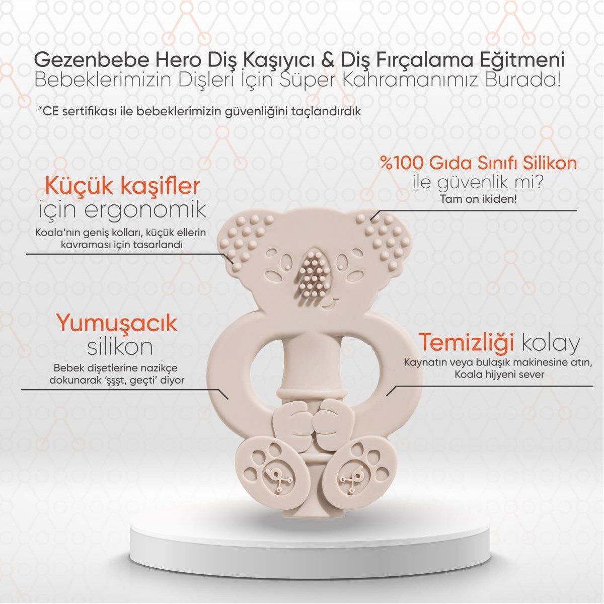 Gezenbebe Hero Diş Kaşıyıcı & Diş Fırçası Eğitmeni  Milk