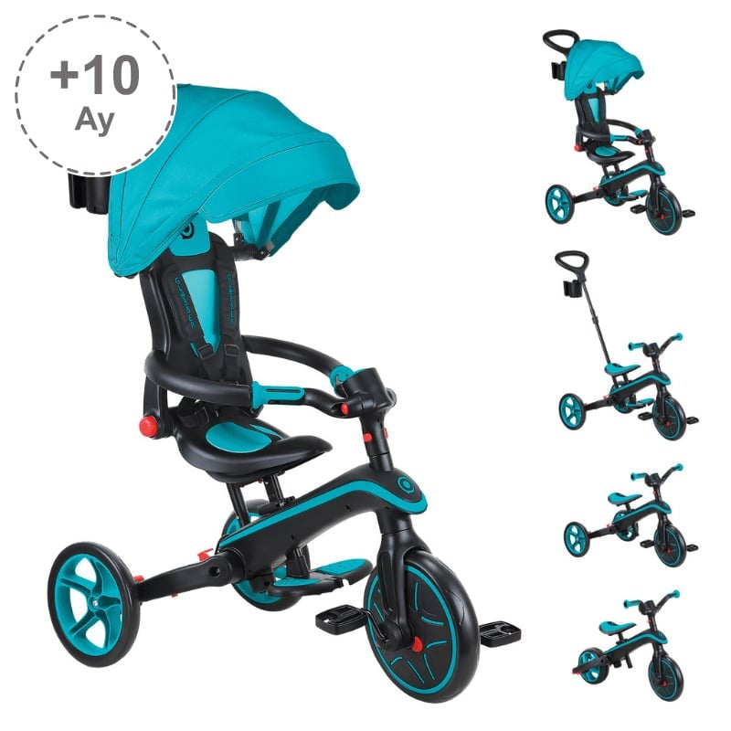Globber Explorer 4in1 Katlanabilir Bisiklet - Mavi 10 Ay+