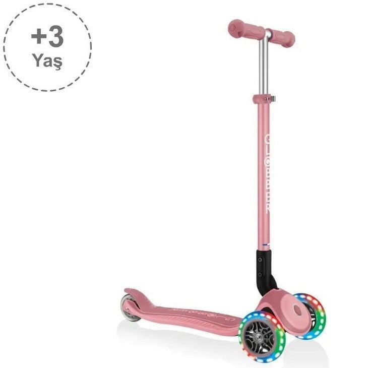 Globber Primo Plus Katlanabilir Işıklı Scooter - Pastel Pembe
