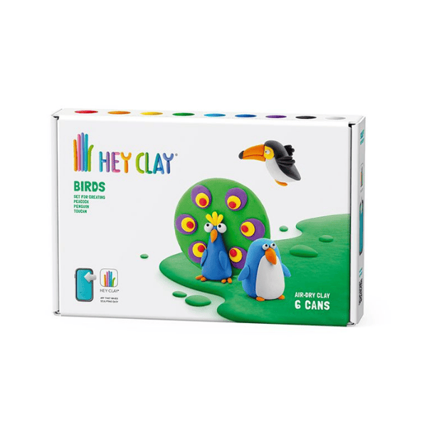 Hey Clay Yaratıcı Kil Seti - Toucan, Penguin, Peacock