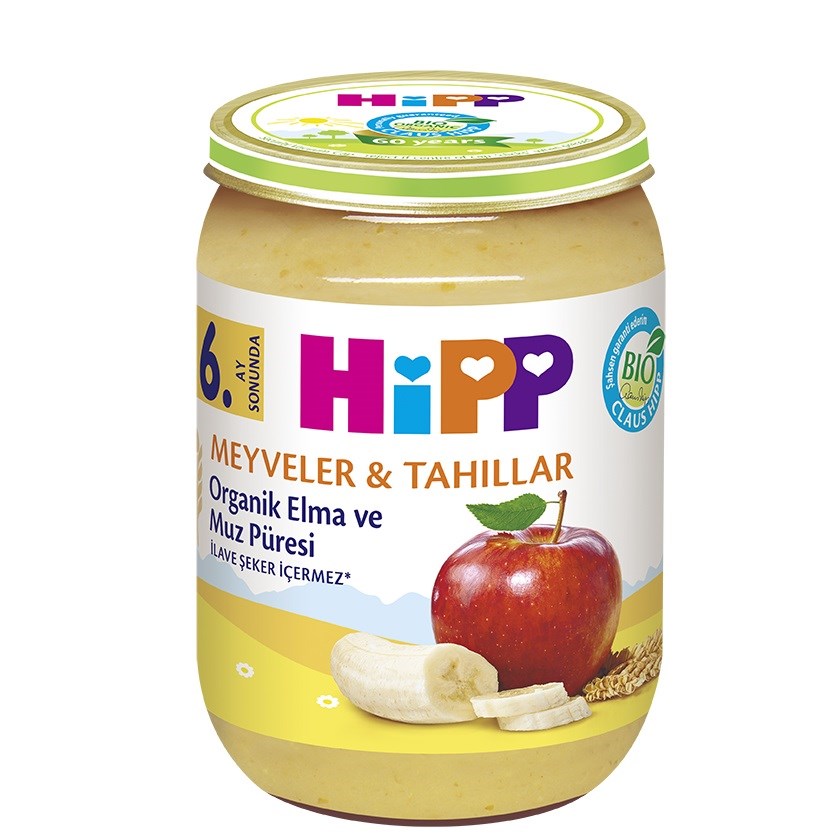 Hipp Organik Elma ve Muz Püresi 190 gr