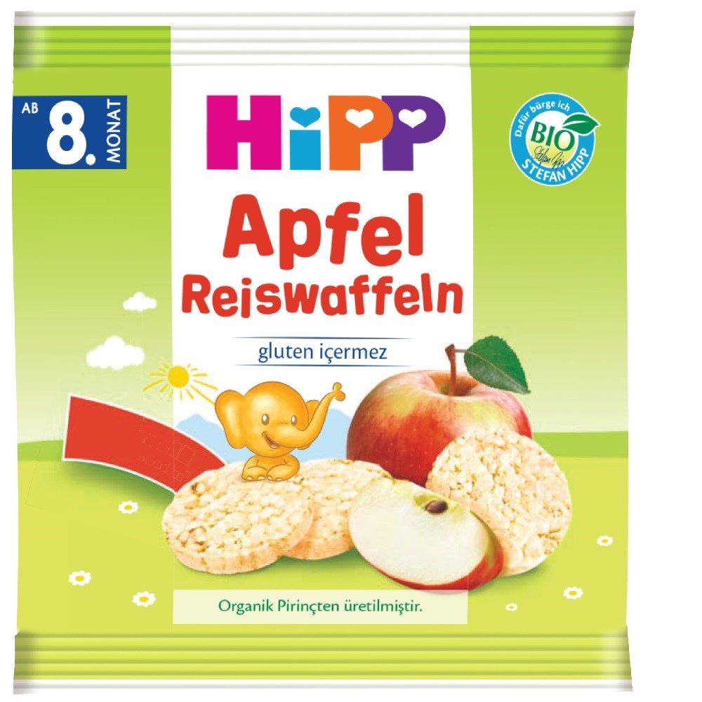 Hipp Organik Elmalı Pirinçli Bebek Gofreti STD