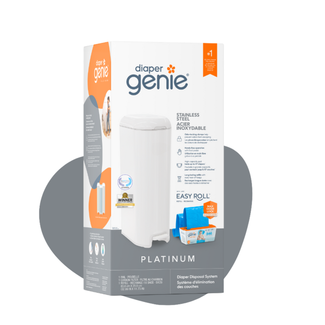 Diaper Genie Bebek Bezi Kovası - Platinum - Lily White