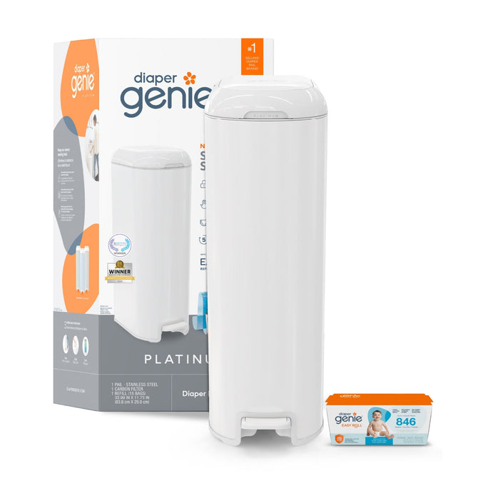 Diaper Genie Bebek Bezi Kovası - Platinum - Lily White