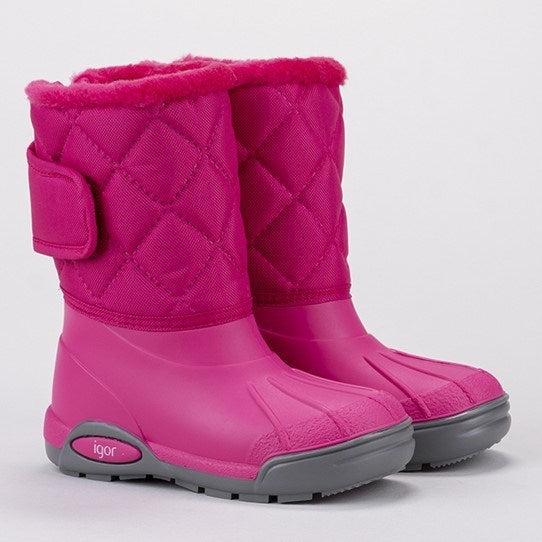 İgor Çocuk İçi  Kürklü Yağmur Botu Topo Ski Nylon Fuşya Fuşya