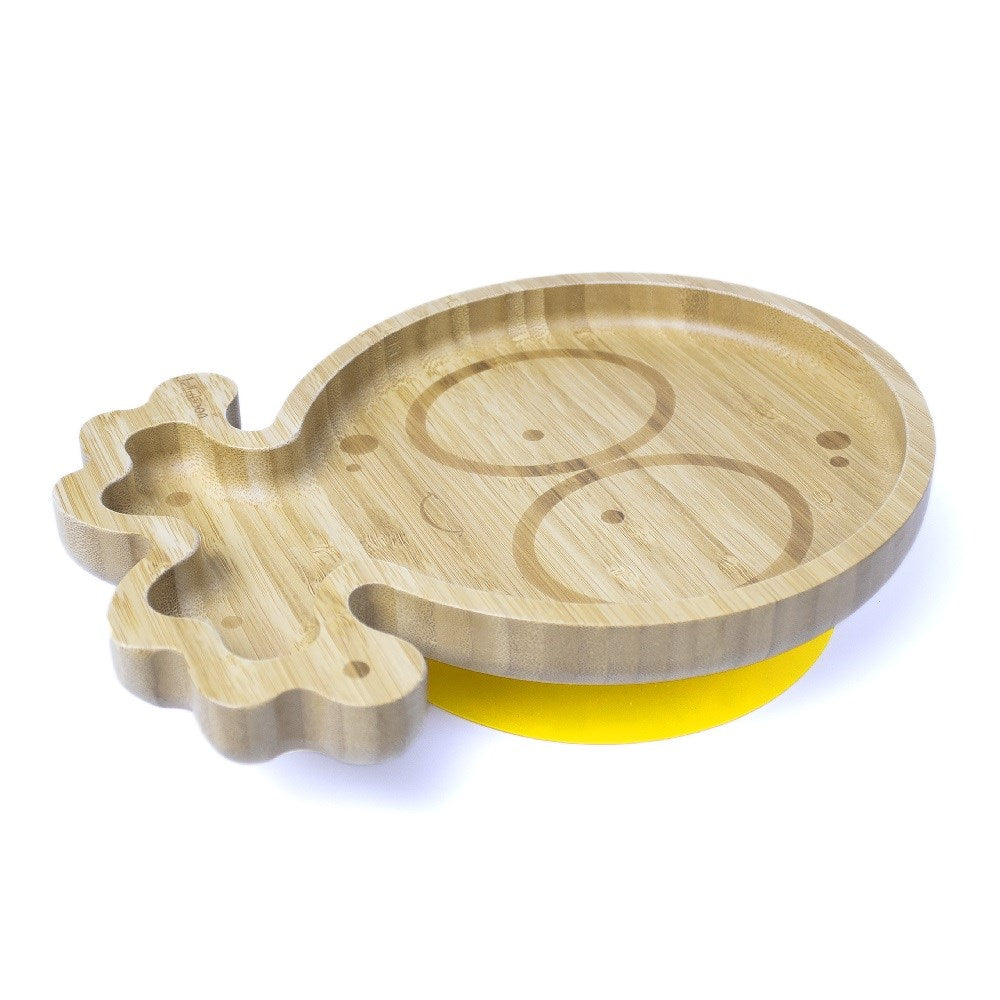 Jellyboon Bambu Ahtapot Vakumlu Tabak - Sarı