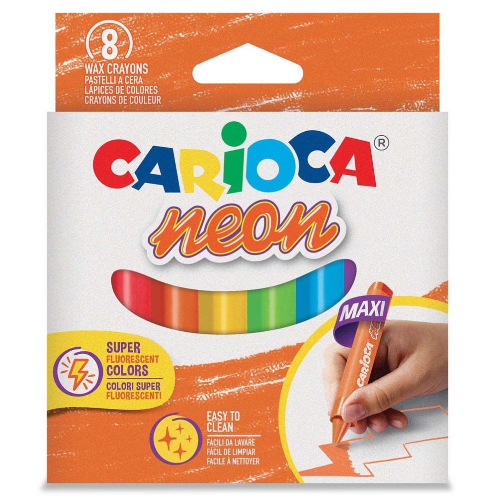 Jumbo Üçgen Mum Boya Kalemi Neon 8'li STD