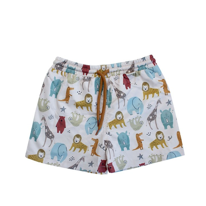 Miela Kids Erkek Çocuk UV Korumalı Mayo Şort - Jungle Ekru