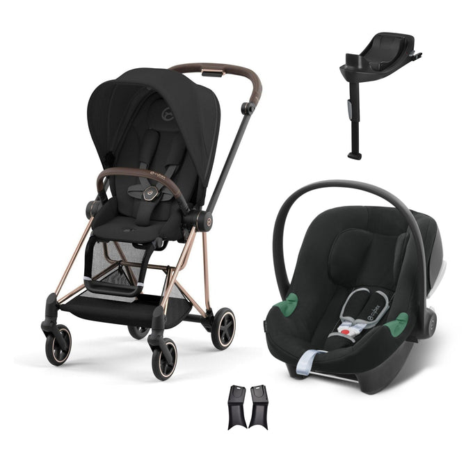 Cybex Mios Travel Sistem | Rosegold Sephia Black & Aton B2 Bazalı Volcano Black