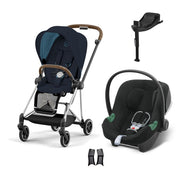 Cybex Mios Travel Sistem | Chrome Brown Midnight Blue & Aton B2 Bazalı Volcano Black