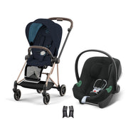 Cybex Mios Travel Sistem | Rosegold Midnight Blue & Aton Volcano Black