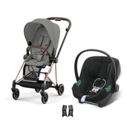 Cybex Mios Travel Sistem | Rosegold Mirage Grey & Aton Volcano Black