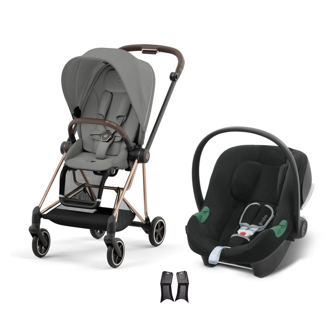 Cybex Mios Travel Sistem | Rosegold Mirage Grey & Aton Volcano Black