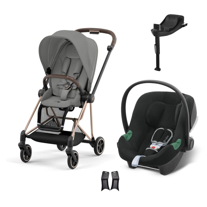 Cybex Mios Travel Sistem | Rosegold Mirage Grey & Aton B2 Bazalı Volcano Black
