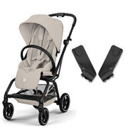 Cybex Eezy S Twist2 Kabin Boy 360 Derece Dönen Bebek Arabası Black Dune Grey + Adaptör