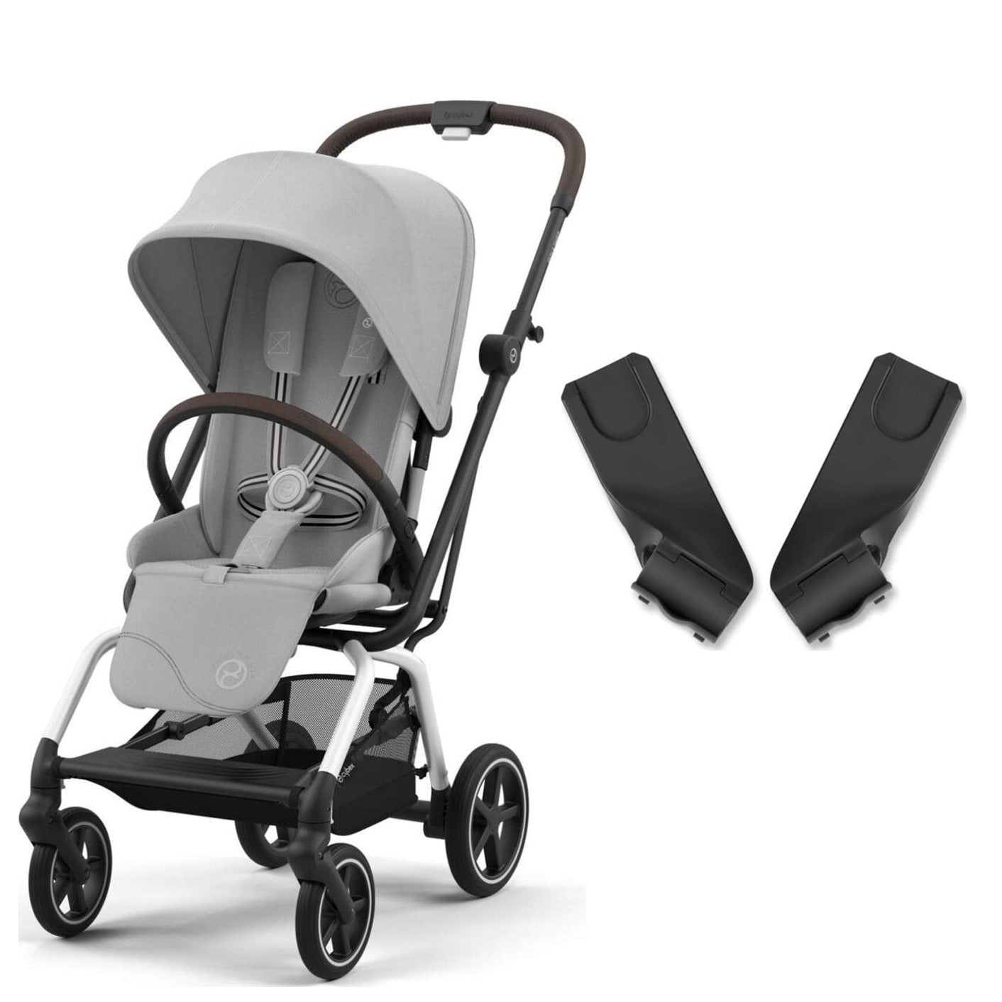 Cybex Eezy S Twist2 Kabin Boy 360 Derece Dönen Bebek Arabası Silver Fog Grey + Adaptör