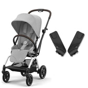 Cybex Eezy S Twist2 Kabin Boy 360 Derece Dönen Bebek Arabası Silver Fog Grey + Adaptör