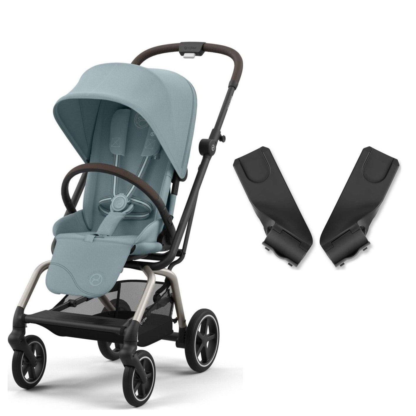 Cybex Eezy S Twist2 Kabin Boy 360 Derece Dönen Bebek Arabası Taupe Stormy Blue + Adaptör