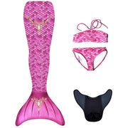 Kuaki Mermaids Deniz Kızı 4'lü Takım Bikini Kostüm Seti Princess Pembe