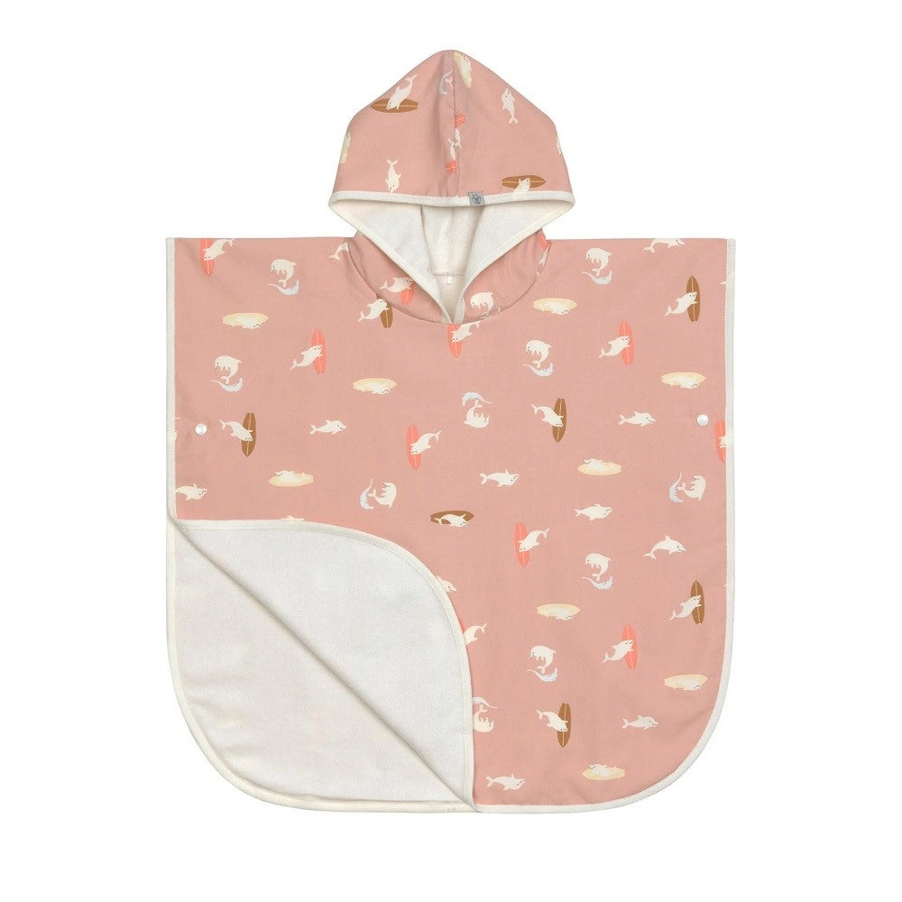 Lassig Dolphin UV Korumalı Plaj Çocuk Panço Peach Pembe