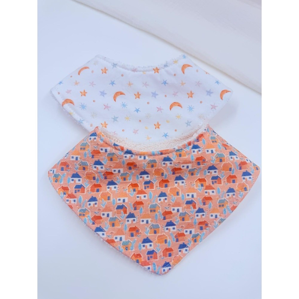 Le Petit Dodo Su Geçirmez Mama Önlük 2'li Set La Lune- Sweet Home