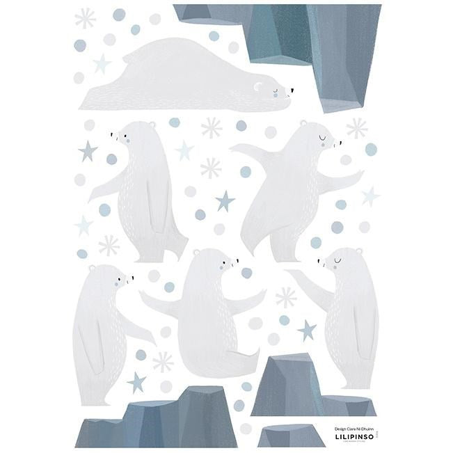 Lilipinso Bebek Odası Çıkartma Buzdağı ve 3 Ayı 30x42 cm STD