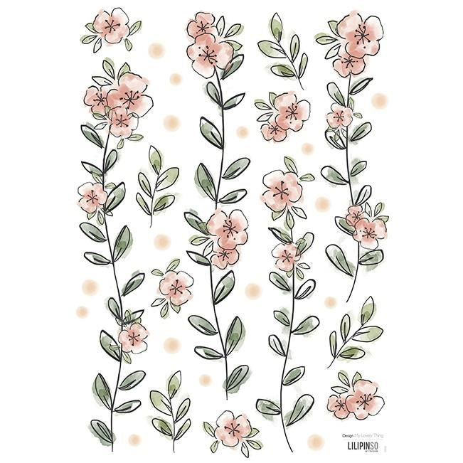 Lilipinso Bebek Odası Çıkartma Çiçekler 30x42 cm STD