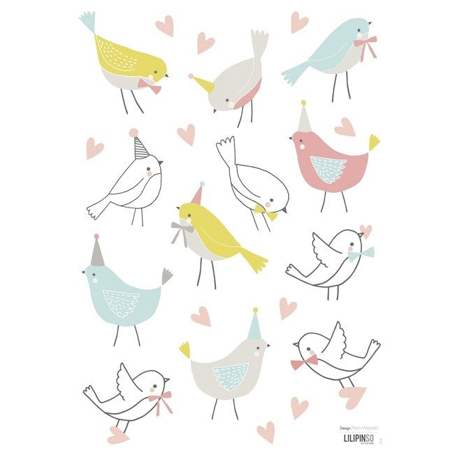 Lilipinso Bebek Odası Çıkartmalar Kuşlar 30x42 cm STD