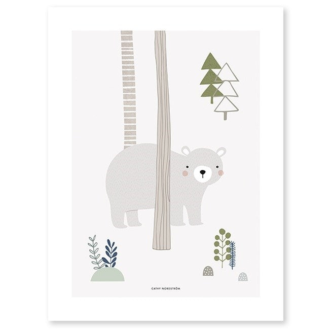Lilipinso Bebek Odası Poster 30x40 cm Ayı Grey STD