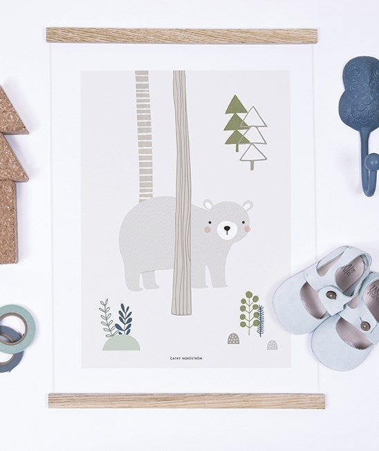 Lilipinso Bebek Odası Poster 30x40 cm Ayı Grey STD