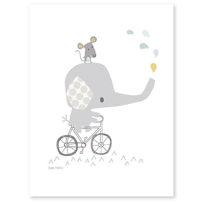 Lilipinso Bebek Odası Poster 30x40 cm Bisiklet Süren Fil STD