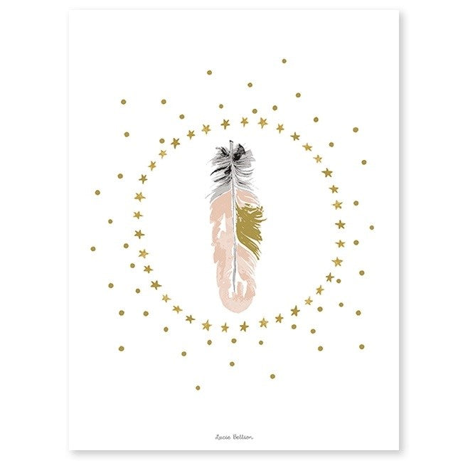 Lilipinso Bebek Odası Poster 30x40 cm Dekoratif Tüy Ve Yıldız STD