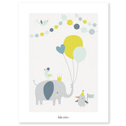 Lilipinso Bebek Odası Poster 30x40 cm Fil Ve Balonlar STD