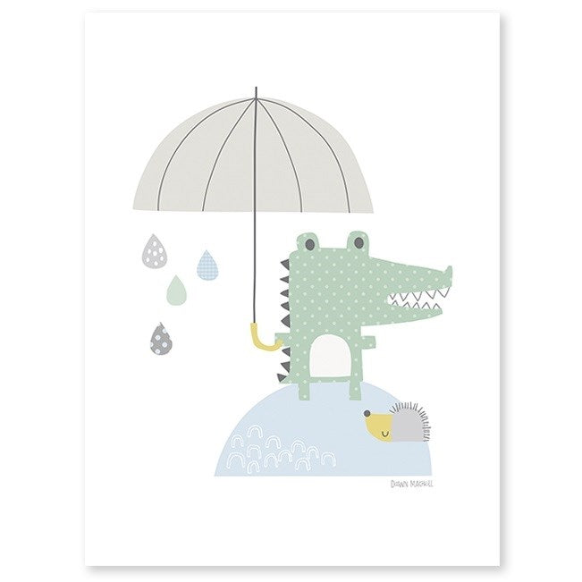 Lilipinso Bebek Odası Poster 30x40 cm Timsah İle Kirpi STD