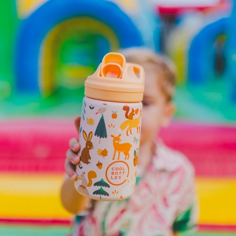 Cool Bottles Paslanmaz Çelik Suluk - The Kids Bottle Woodland Buddies 350 ml - Görsel 5