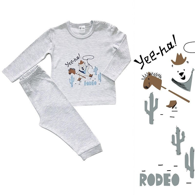 Luggi Baby Erkek Bebek Pijama Takımı Gri